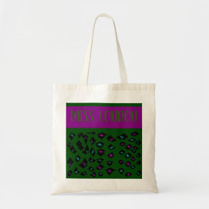 Bolso De Tela Miss Londres Green y diseño púrpura