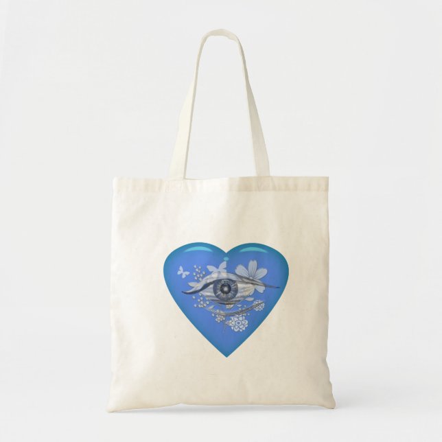 Bolso De Tela Mistical Ojo Floral Heart (Frente)