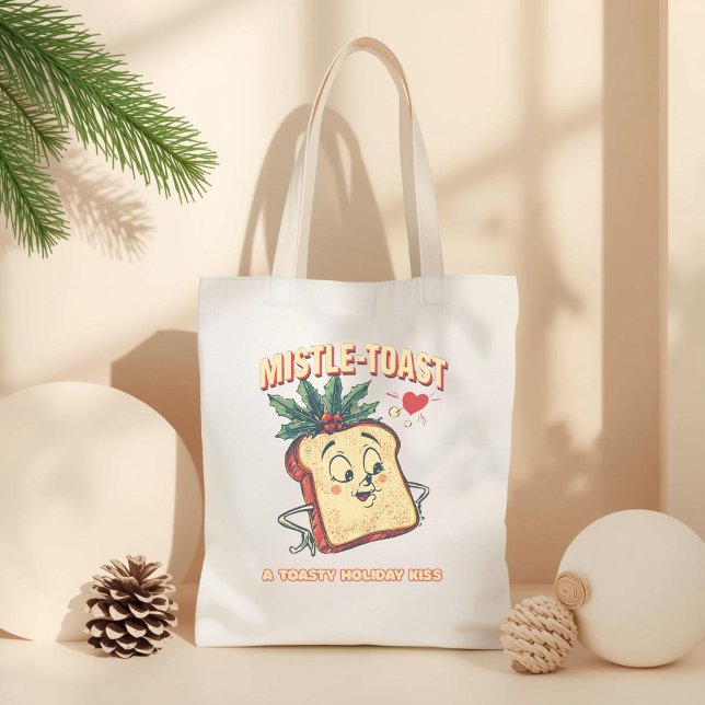 Bolso De Tela Mistle-toast – Funny Christmas Mistletoe Pun  (Subido por el creador)
