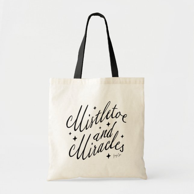 Bolso De Tela Mistletoe and Miracles Holiday Christmas Tote Bag (Frente)
