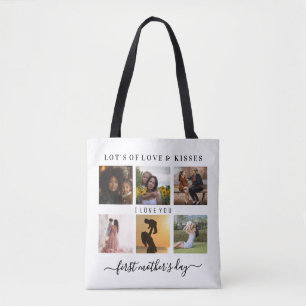 Bolso De Tela mitad blanco medio elegante primer Día de la Madre