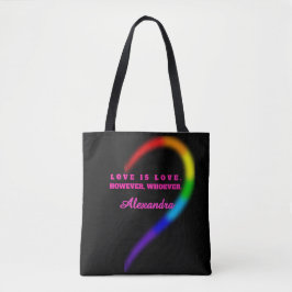 Bolso De Tela Mitad Derecha Pareja Orgullo Corazón Nombre Person