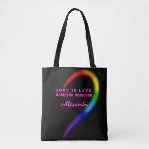 Bolso De Tela Mitad Derecha Pareja Orgullo Corazón Nombre Person