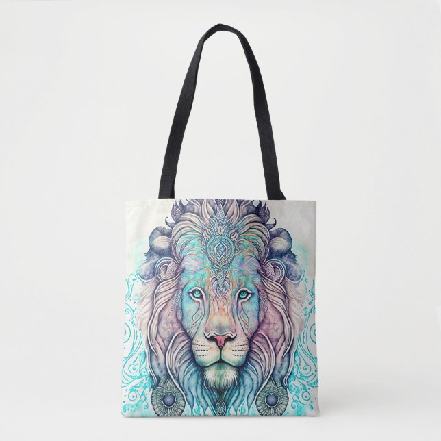 Bolso De Tela Mítica acuarela Leon Tote Bag (Anverso)