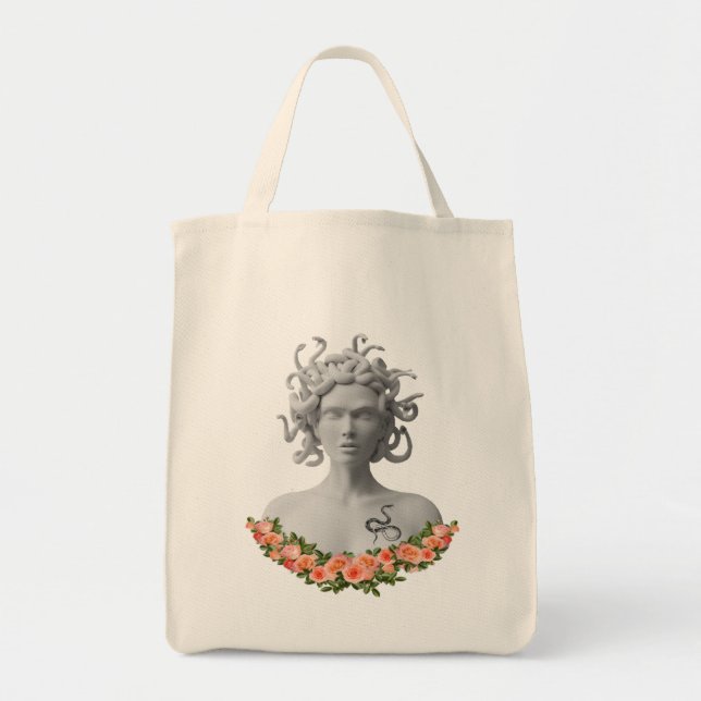 Bolso De Tela Mitología griega de Medusa Gorgon (Frente)