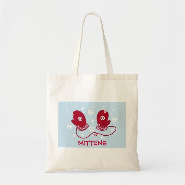 Bolso De Tela Mitones rojos (Frente)
