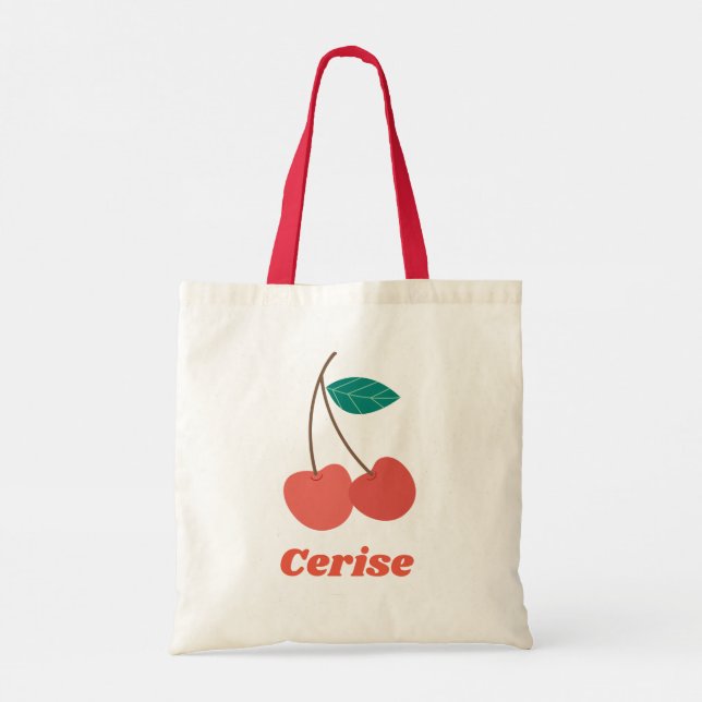 Bolso De Tela Mochila impresa de cerezo (Reverso)