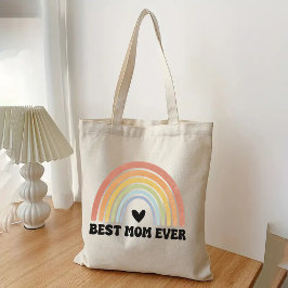 Bolso De Tela Mochila retro arcoiris mejor mamá jamás tote Bag, 