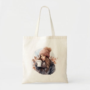 Bolso De Tela Moda acuática chica de invierno con café