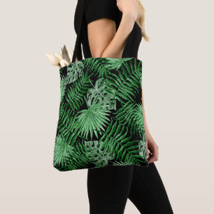 Bolso De Tela Moda Árbol de Palma Verde Tropical deja arte de ve