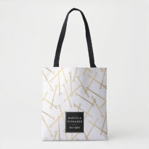 Bolso De Tela Moda Bobby Pins White Personalizado