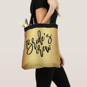 Bolso De Tela Moda Boda de la tripulación de una novia con guión