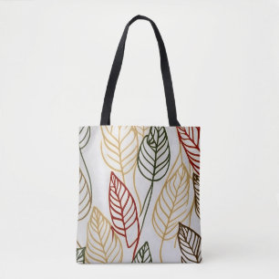 Bolso De Tela Moda boho línea arte otoño hojas vector abstracto