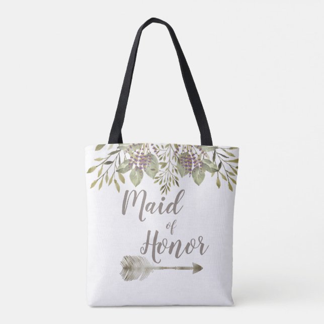 Bolso De Tela Moda Boho Maid of Honor Botanical (Reverso)