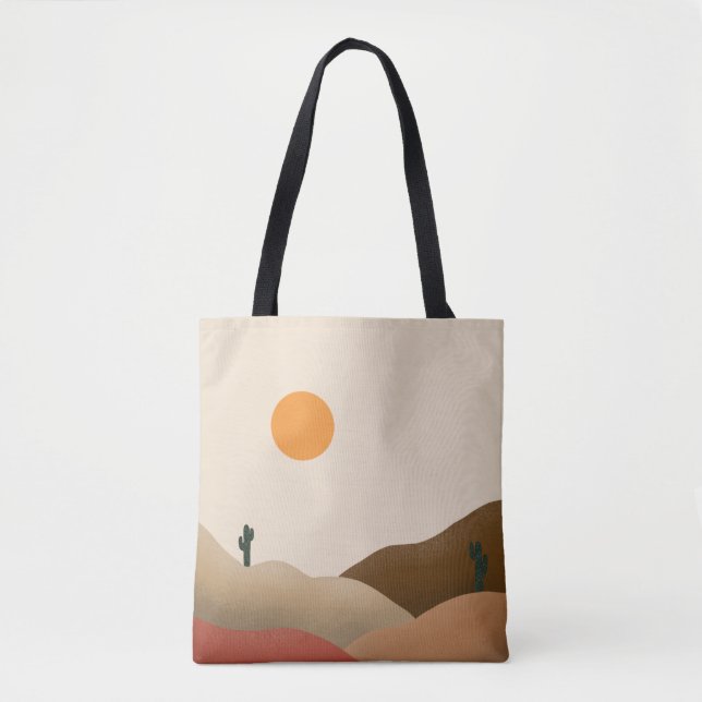 Bolso De Tela Moda Boho Terracotta Desert Cactus (Anverso)