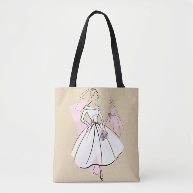 Bolso De Tela Moda Bride Neutral Group rosado de vuelta (Anverso)