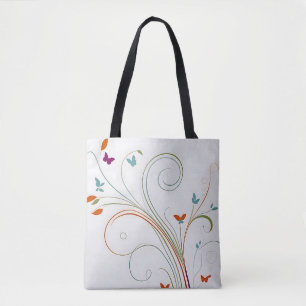 Bolso De Tela Moda caligrafía minimalista agitación mariposas