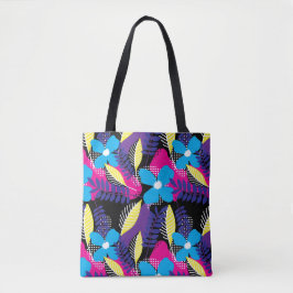 Bolso De Tela Moda colorida Floral y patrón de punto con hojas p