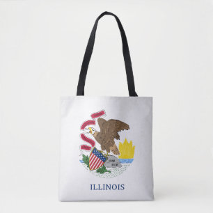 Bolso De Tela Moda De Bandera Del Estado De Illinois En Guay