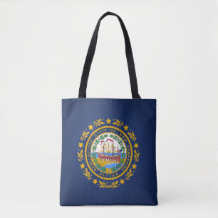 Bolso De Tela Moda De Bandera Del Estado De New Hampshire En Gua