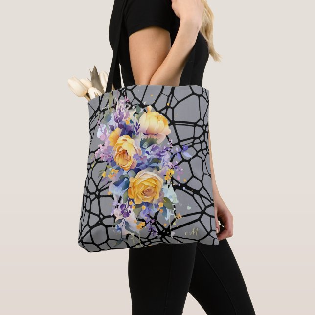 Bolso De Tela Moda de inspiración francesa Rosas artísticos amar (Detalle)