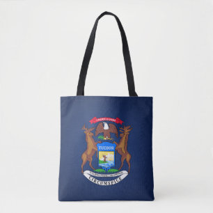 Bolso De Tela Moda De La Bandera Del Estado De Michigan En Guay