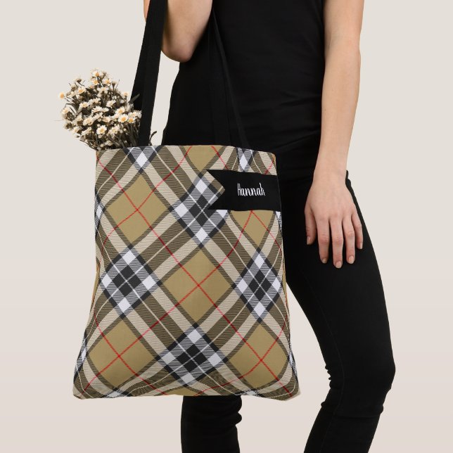 Bolso De Tela Moda de la familia Thomson Camel Tartan Plaid Patt (Detalle)
