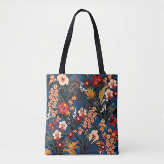 Bolso De Tela Moda de la jungla: azul oscuro exótico.