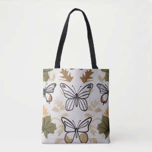 Bolso De Tela Moda de mariposas vectoriales abstractas de líneas