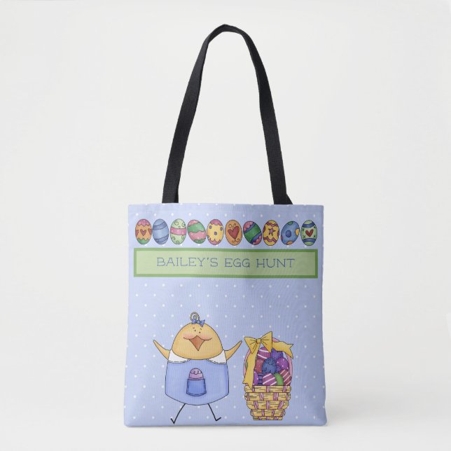 Bolso De Tela Moda de Pascua - Caza personalizada de huevos de p (Anverso)