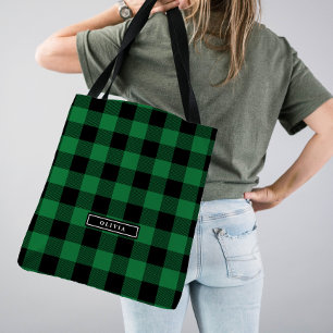 Bolso De Tela Moda de relleno de búfalo verde Monogramada de la