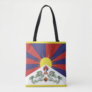 Bolso De Tela Moda de viaje Tibet y Bandera Tibetana / Himalaya