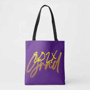 Bolso De Tela Moda del Año Grad del Relieve metalizado dorado Am