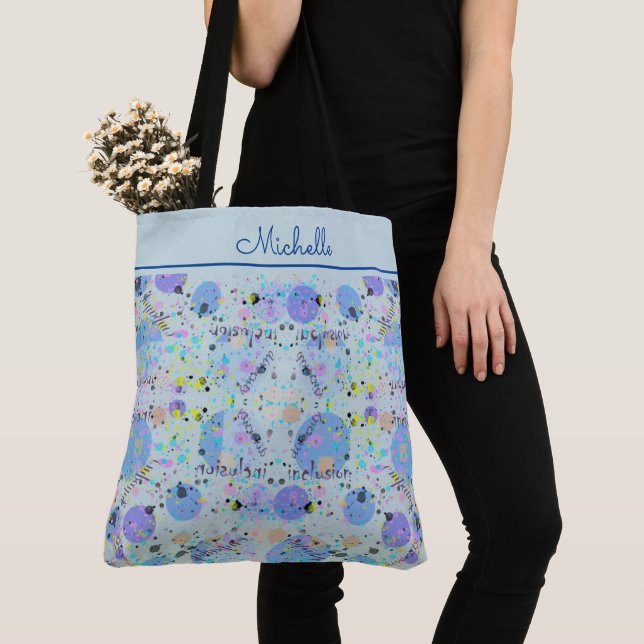 Bolso De Tela Moda Diversidad Monogramada Tote Bag (Detalle)