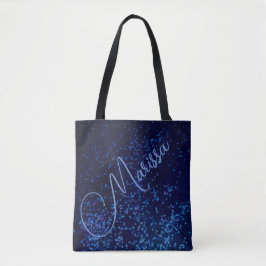 Bolso De Tela Moda Diversión Tote de confeti azul personalizado