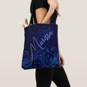 Bolso De Tela Moda Diversión Tote de confeti azul personalizado