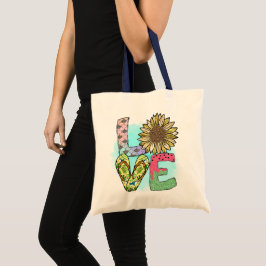 Bolso De Tela Moda, el amor moderno Flip flop Summer Tote Bag