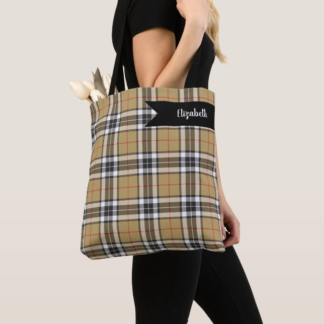 Bolso De Tela Moda familiar Thomson Camel Tartan Plaid Pattern (Detalle)