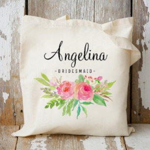 Bolso De Tela Moda Floral Bridesmaid Personalizada-6