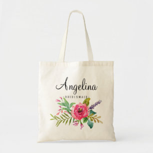 Bolso De Tela Moda Floral Rosa Bridesmaid Personalizada