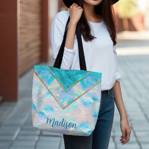 Bolso De Tela Moda holográfica azul elegante