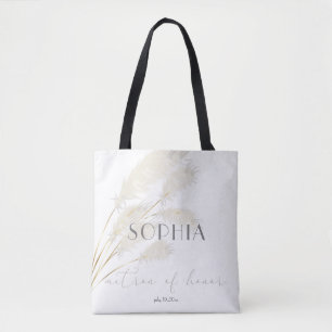 Bolso De Tela Moda Ivory Pampas Grass Matron de Honor
