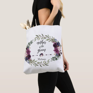 Bolso De Tela Moda Lavender Marina Floral Azul Madre del Groom