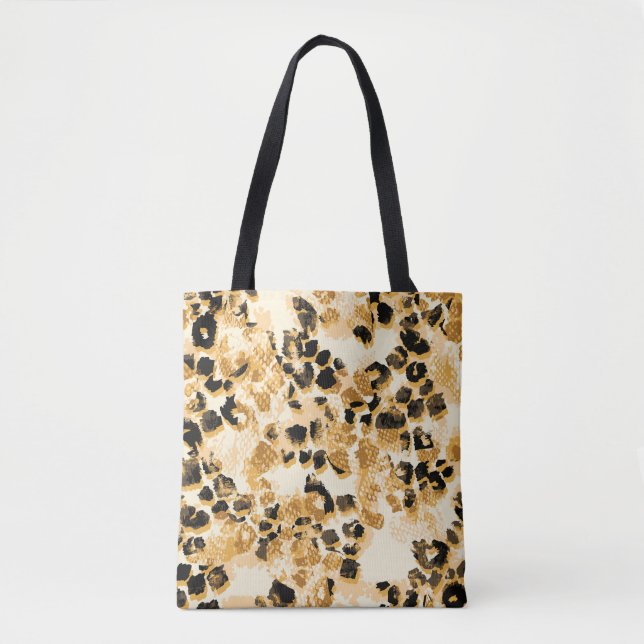 Bolso De Tela Moda Leopard: Elegancia de patrones de época. (Anverso)