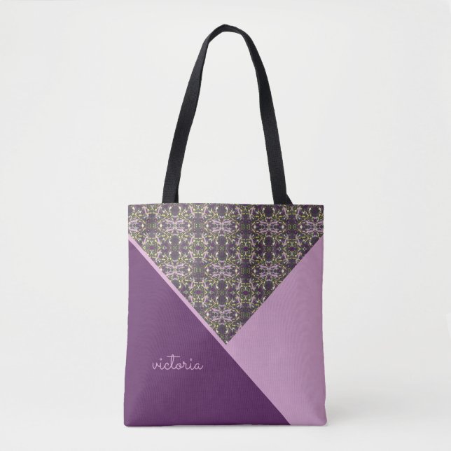 Bolso De Tela Moda Lilac y Eggplant (Anverso)