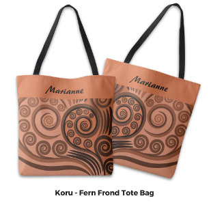 Bolso De Tela Moda llamada Naranja-Brown Fern Koru Curls