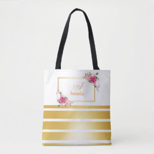 Bolso De Tela Moda Luminosas bandas de Relieve metalizado dorado