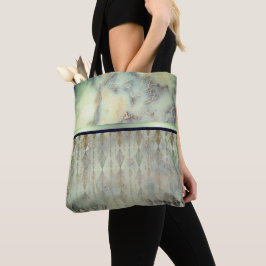 Bolso De Tela Moda Minty Green Marble Harlequin