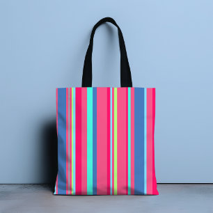 Bolso De Tela Moda Moderno Girly Candy Stripe