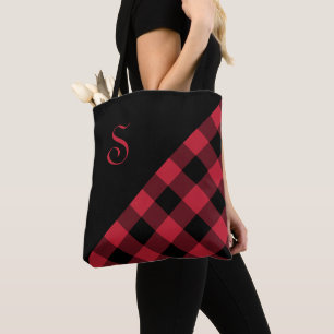 Bolso De Tela Moda Monograma Negro negro comprobación geométri